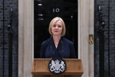Britain new Prime Minister Liz Truss speaks outside 10 Downing Street in London, United Kingdom, 6 September 2022 (Photo: Reuters/Eyepress)