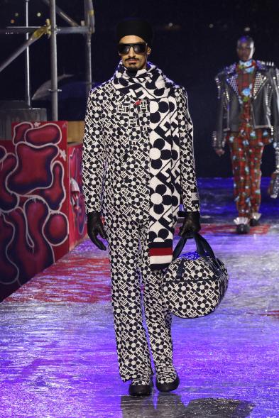 Shaminder Singh Biring walks the runway at the Tommy Factory.