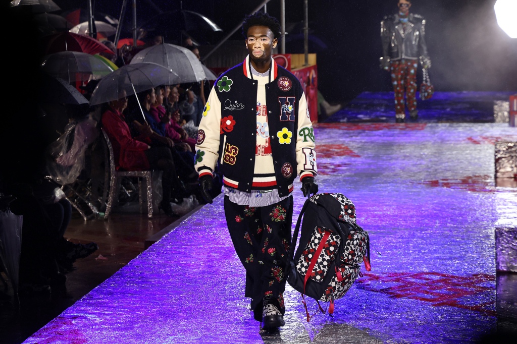 Yvesmark Chery walks the runway at the Tommy Factory.