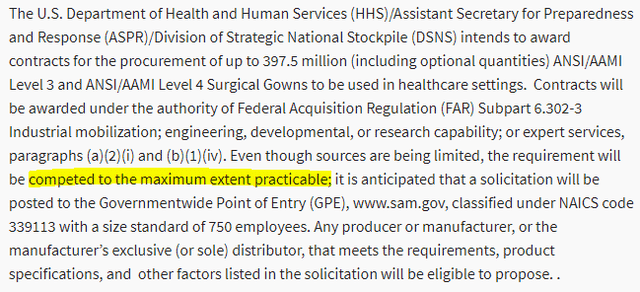 HHS Level 3 Gown Solicitation