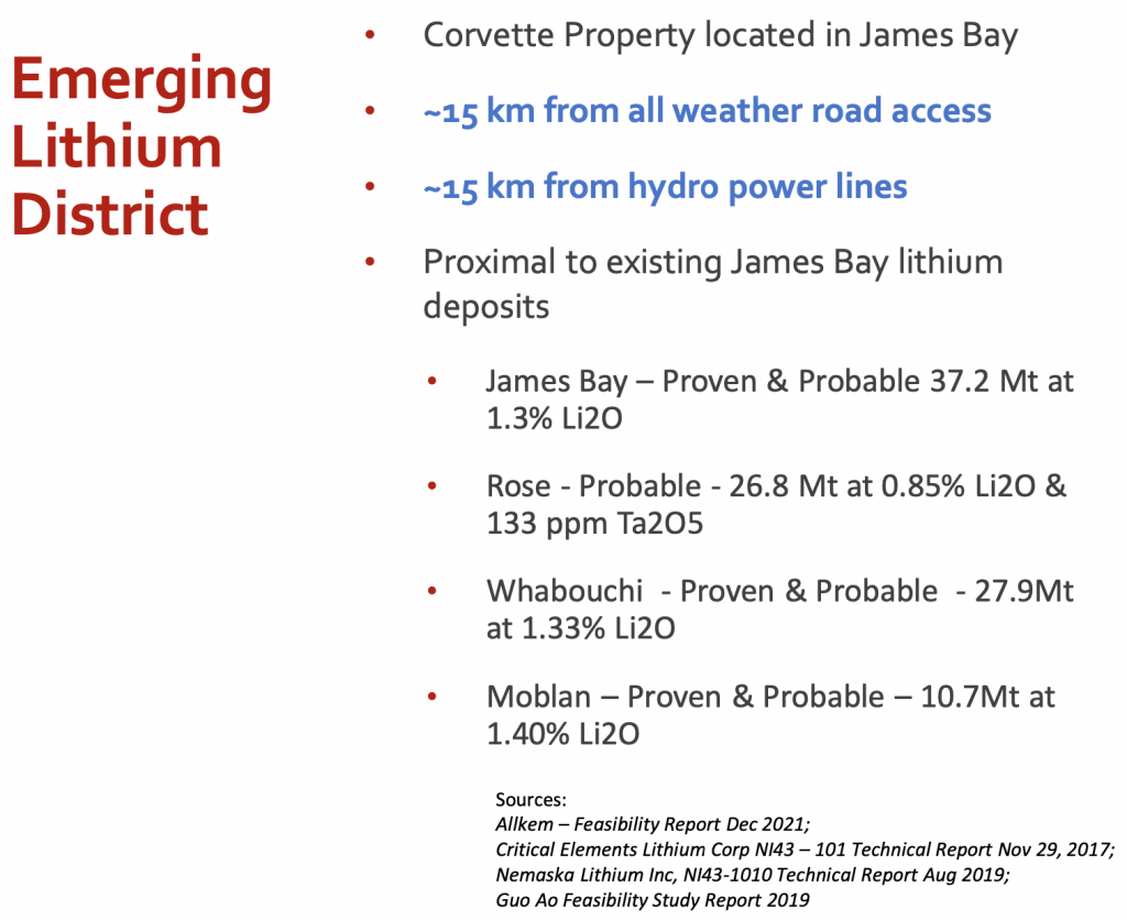 overview of James Bay region of Quebec as Li hub