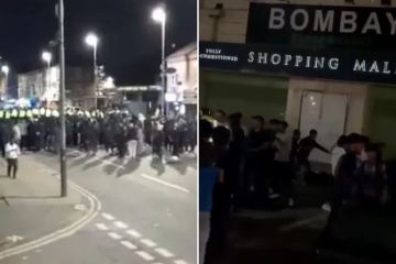 Sixteen cops & police dog hurt during clashes between protesters in Leicester