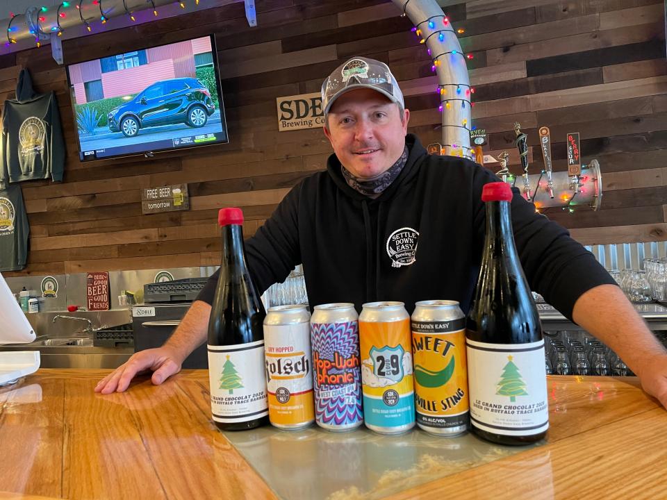 Frank Kuhns, co-owner of Settle Down Easy Brewery Co., in Falls Church, VA.