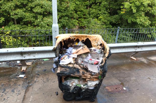 Peeblesshire News: Fire damaged wheelie bin