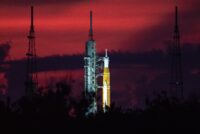 SLS rocket on launch pad