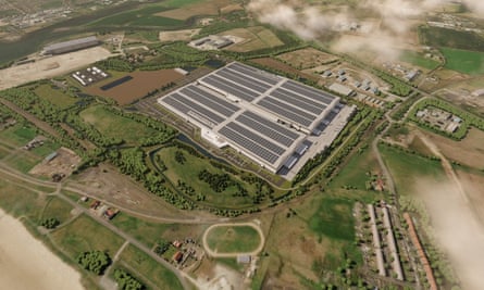 A rendering of Britishvolt’s planned electric vehicle plant in Blyth in northern England is seen in this undated handout illustration provided by the startup