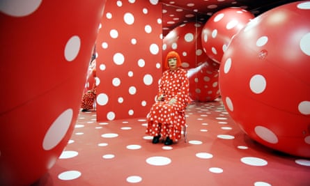 Yayoi Kusama with her Dots Obsession at the Watari Museum of Contemporary Art in Tokyo