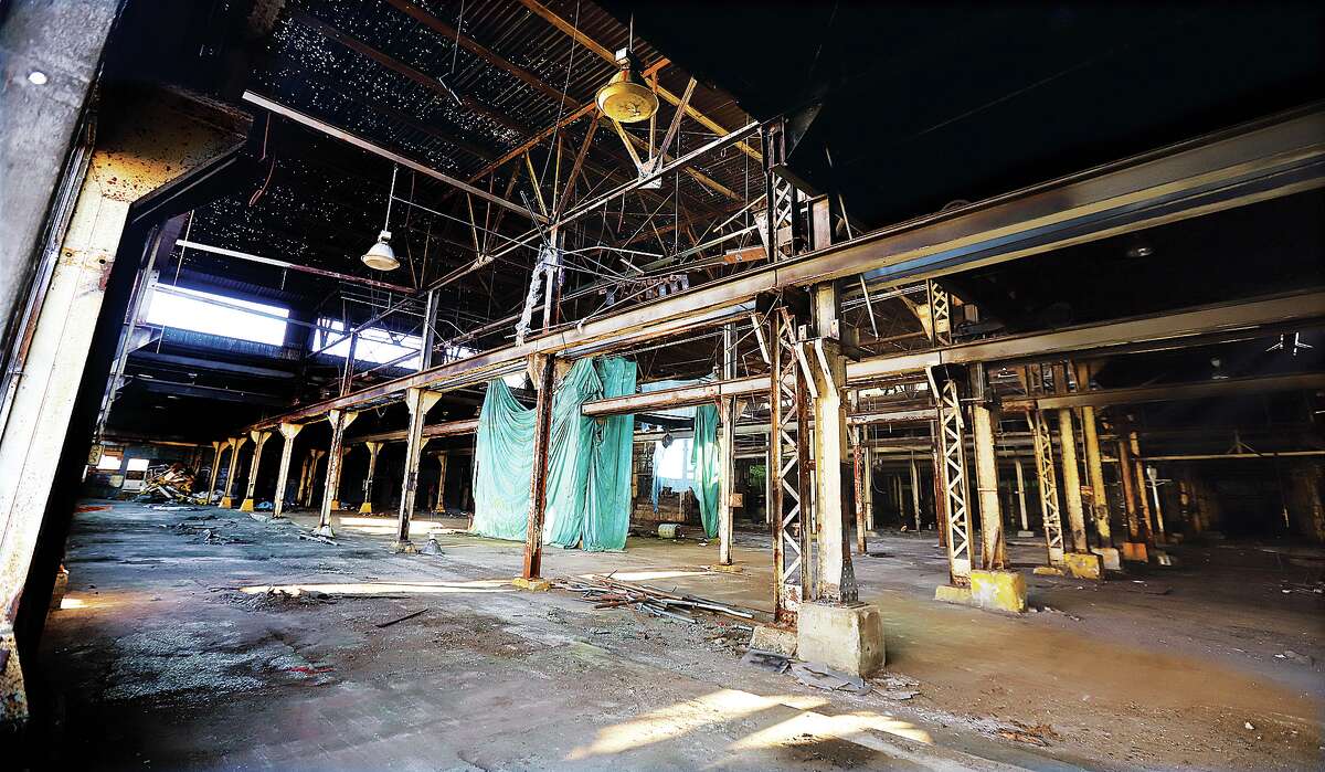 John Badman|The Telegraph The interior of 575 Piasa St. recalls its former life as an Alton factory. All of the windows have been removed from the structure.
