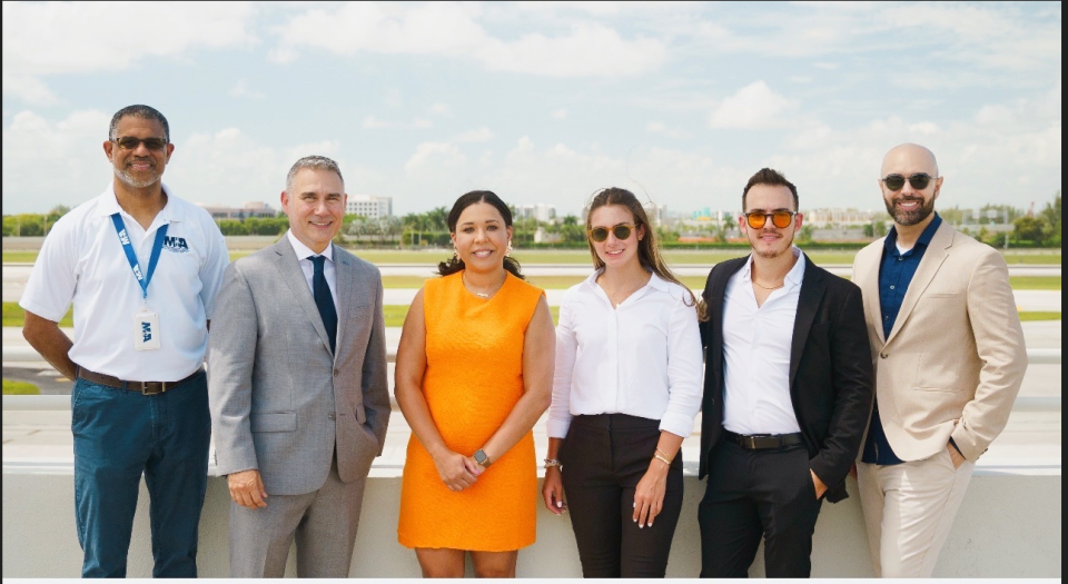Left to Right: Greg Chin, Miami-Dade Aviation Department. Emir Pineda, Miami International Airport. Christine Alexis, DB Schenker. Mariana Bermudez, DB Schenker. Yosdeny Zayas, DB Schenker. Davíd Waltton, MPA, HRPM, Miami International Airport.