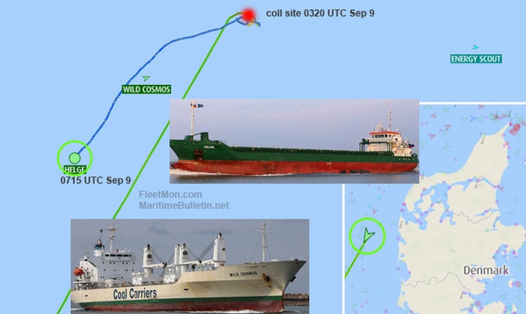 Dutch cargo ship reportedly sinking after collision with reefer off Denmark