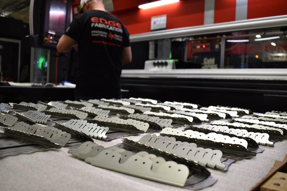 metal parts in metal fabrication shop