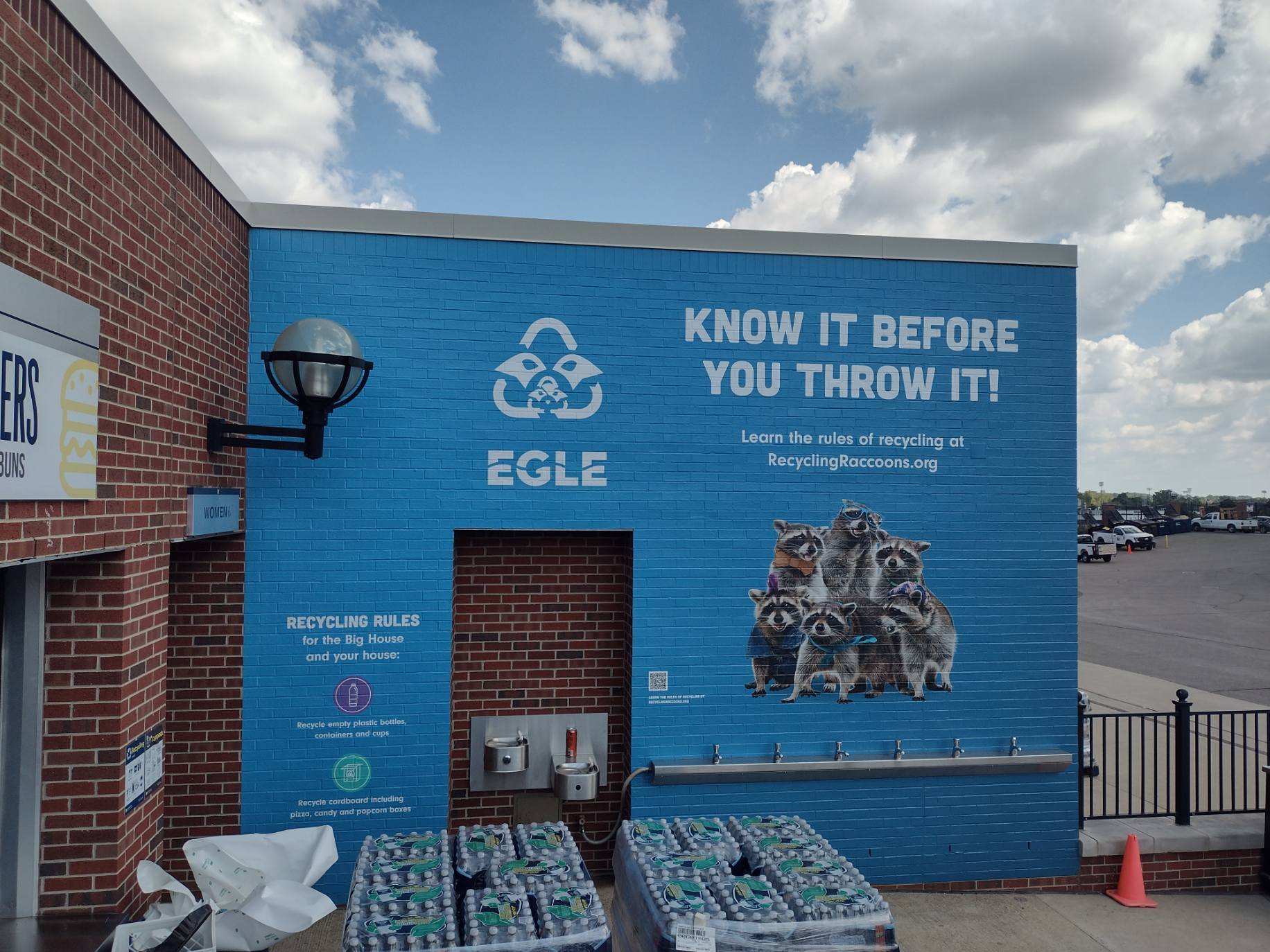 Stadium-goers at UM will be encouraged by the Recycling Raccoon Squad to place their waste into the right area to avoid contaminating the properly sorted recyclables and compost.