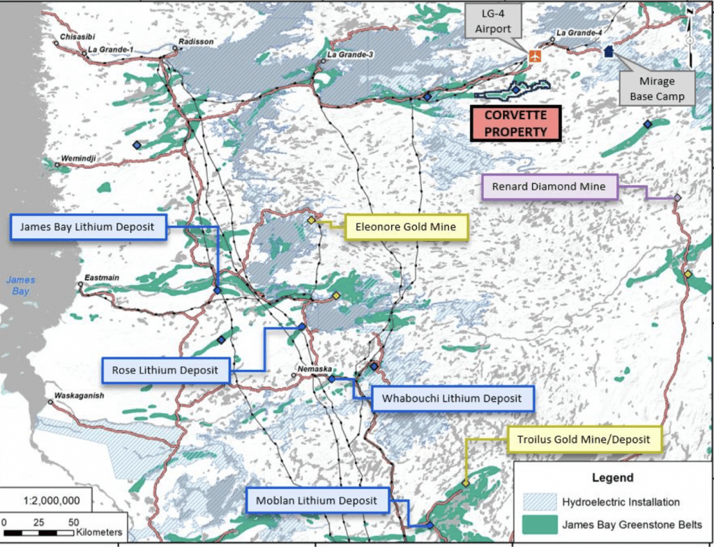 map of James Bay region of Quebec