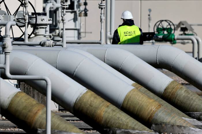 Pipes at the German end of the Nord Stream 1 gas pipeline
