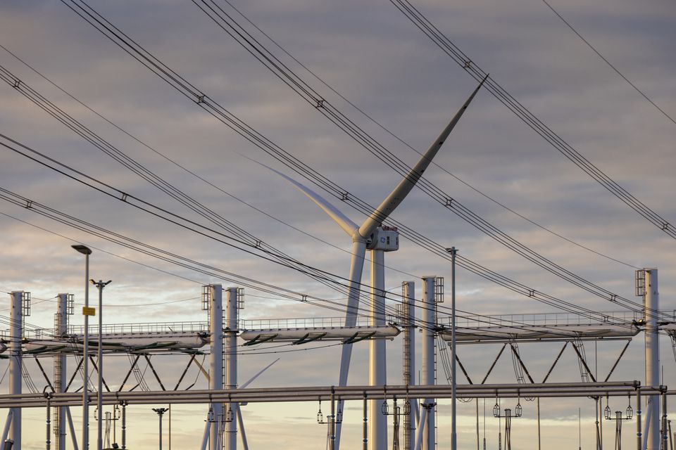 General Electric’s Haliade-X wind turbine at Rotterdam Harbor in the Netherlands on Nov. 18, 2020.