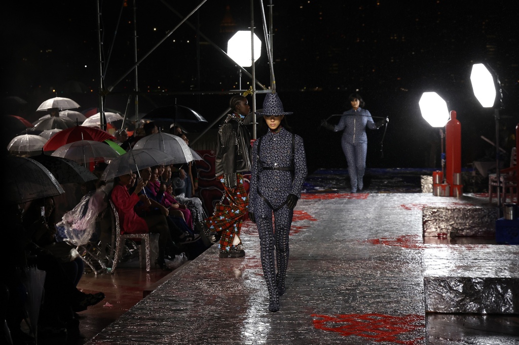 Sora Choi walks the runway at the Tommy Factory.