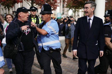 Jacob Rees-Mogg arriving at the Tory conference.