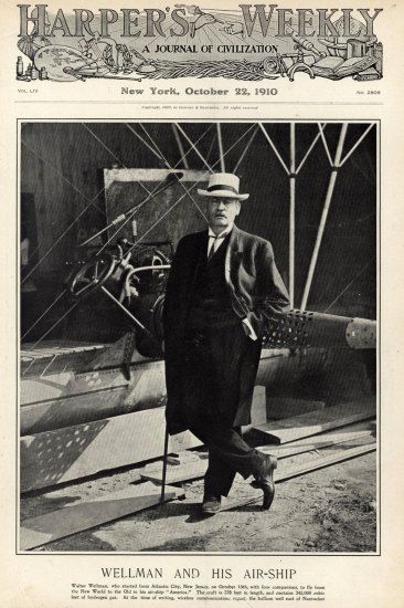 Walter Wellman featured on the cover of Harper's Weekly. (Image: airships.net)