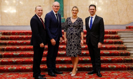 (Left to right) Chris Heaton-Harris, Simon Coveney, Helen McEntee and Steve Baker.