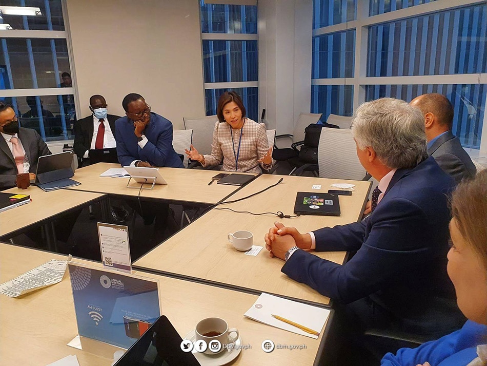 Budget Secretary Amenah Pangandaman met with World Bank officials to discuss prospective collaboration and partnerships on Oct. 13, 2022. DMB/Twitter