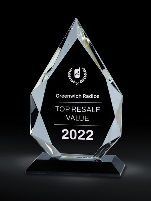 Kenwood Communications is recognized by Greenwich Radios for having the highest resale values of a land mobile two-way manufacturer. Greenwich Radios is the leading wholesaler of used radios in America.
