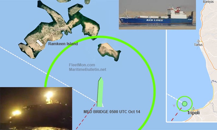 Ro-ro cargo ship ran aground off Tripoli 